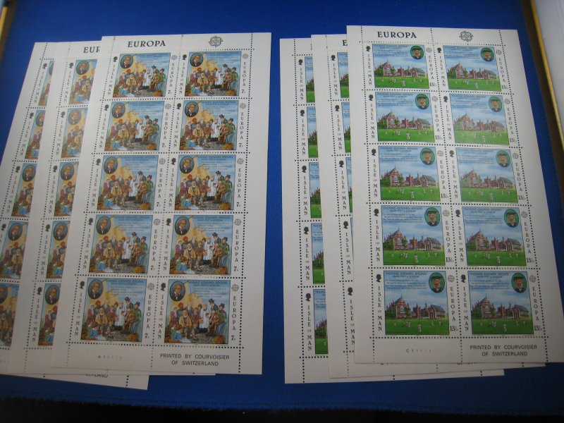 ISLE OF MAN 1980  -  SCOTT # 174-175  LOT OF 3 SETS FULL SHEETS    MNH