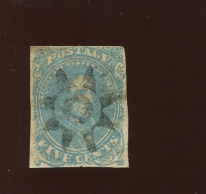 Confederate States 4b Used Stamp 8 Pointed Star & Circle Cancel of Tuscaloosa AL