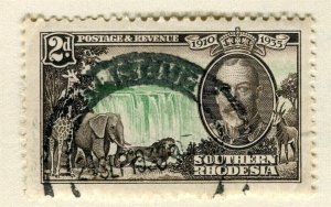 SOUTH RHODESIA; 1935 early GV Jubilee type fine used 2d. value