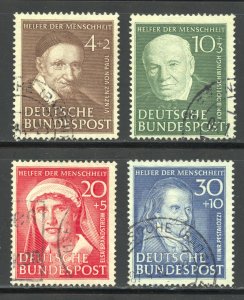 Germany Scott B320-23 UHOG - 1951 Portraits/Charitable Surtax - SCV $109.50