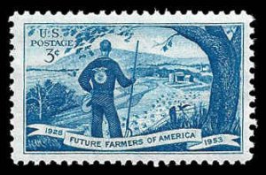 PCBstamps   US #1024 3c Future Farmers, MNH, (16)