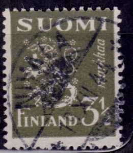 Finland, 1942, Coat of Arms, 3 1/2Mk, sc#176a, used