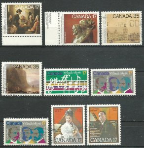 Can #849-852,857,858(2),860-861    used VF 1980 PD