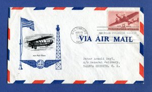 US 1941 Airmail FDC. 15c brown carmine Baltimore MD. Sc#C28.
