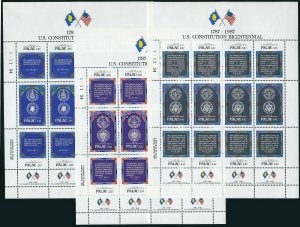Palau 155-163a sheets,MNH.Michel 197-205 klb. US Constitution,200th Ann.1987.