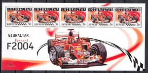 Gibraltar, Scott cat. 993 ONLY. Ferrari Racing Cars sheet of 5. ^