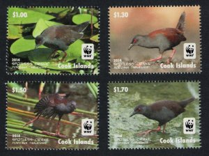 Cook Is. WWF Spotless Crake Bird 4v Without frame 2014 MNH SG#1808a-1811a