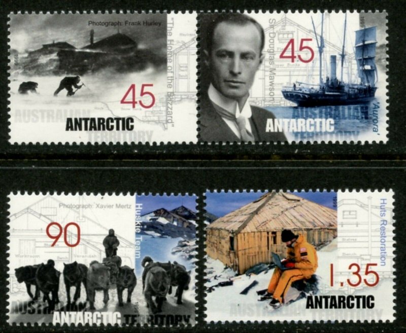 AUSTRALIAN ANTARCTIC Sc#L111-114 1999 Mawson Huts Complete Set Mint OG NH