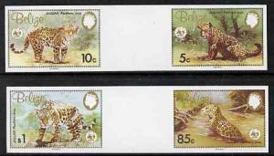 Belize 1983 WWF - Jaguar the set of 4 in imperf inter-pan...