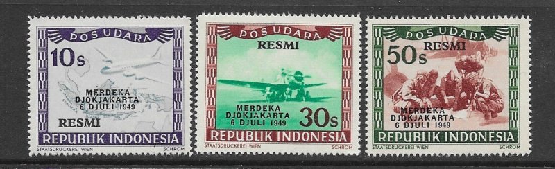 Indonesia CO13-5 MNH 3 values of 4 value set,  f-vf 2022 CV $13.25