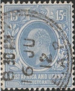 East Africa & Uganda Prot. #36 Used  From 1907-08