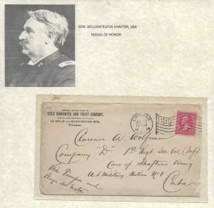 1898 Chicago, IL to General William Shafter, USA, Military Sta #1 (52993)