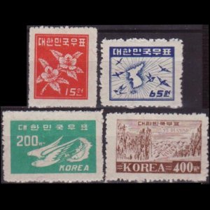 KOREA 1949 - Scott# 109-12 Definitivies 15-400w LH