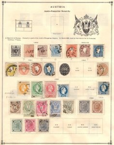 Austria 1854-1937 Collection of 291 Stamps on Scott International Album Pages