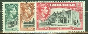 JB: Gibraltar 108b,111b,113b,114b,116b mint; 115b used CV $207; scan shows a few