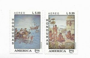 HONDURAS 1992 AMERICA UPAEP DISCOVERY OF AMERICA 500TH ANNIV COLOMBUS SET MNH