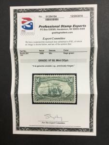 MOMEN: US STAMPS #291 MINT OG H PSE GRADED CERT VF-80