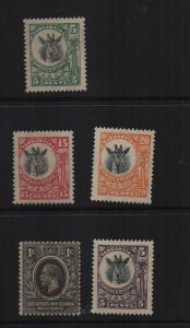 Tanganyika 1922-1925 SG72, 74, 76, 77 & 89 all mounted mint