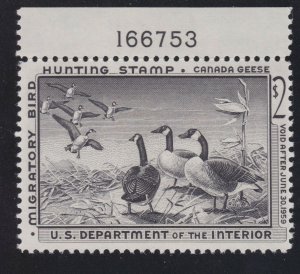 US RW25 $2 Duck Hunting Mint Plt #166753 VF OG NH SCV $85