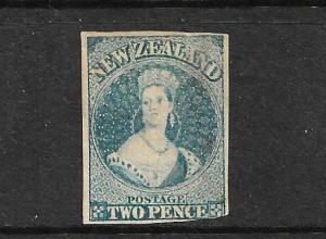 NEW ZEALAND 1862-64  2d  SLATE BLUE  FFQ IMPERF MNG  CP A2D6  SG 37 CHALON 