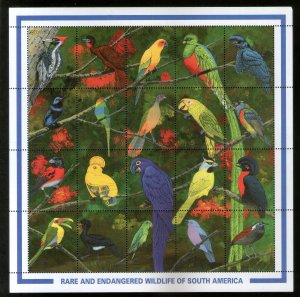 Guyana 1990 Birds Parrot Wildlife Fauna Sc 2379 Sheetlet MNH # 15137