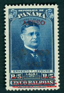 PANAMA 1952 AIRMAIL - surcharged- 1b on 5b  Sc# C128A mint MNH VF