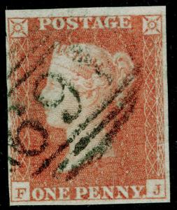 SG8, 1d red-brown, USED. 4 MARGINS. FJ 