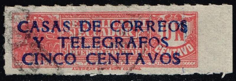 Ecuador #RA45 Overprint on Tobacco Stamp; Used (0.25)