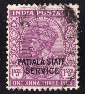 India Patiala Scott O43 wtmk 196 F to VF used. Lot #B.  FREE...