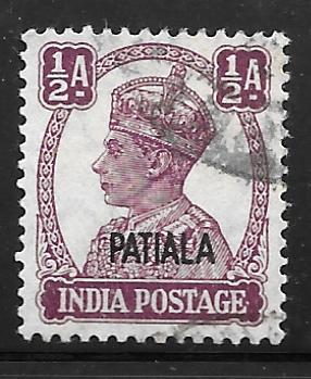 India Patiala 103: 1/2a George VI, used, VF