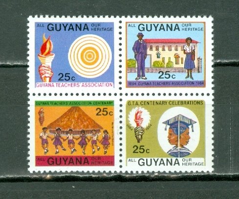 GUYANA 1984 EDUCATION #825a(822-25) BLK MNH...$1.00