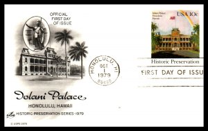 US UX81 Iolani Palace Artcraft U/A FDC Postal Card