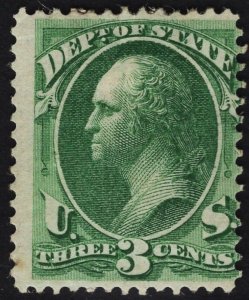 US #O59 3c Dark Green Dept. of State MINT Hinged SCV $220.00