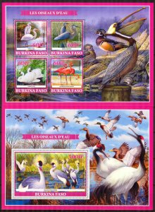 Burkina Faso 2019 Water Birds Sheet + S/S MNH