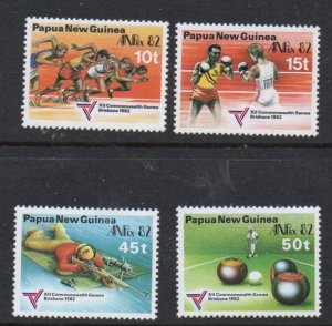 Papua New Guinea Sc 571-574 1982 Commonwealth Games stamp set mint