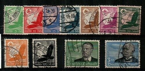 Germany Scott C46-C56 Used (Catalog Value $76.55)