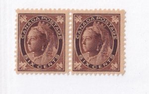 CANADA # 71 VF-MNH PAIR 6cts LEAF ISSUES