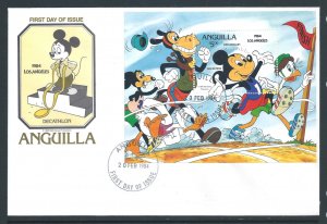 Anguilla #568 (SS FDC) Disney - Olympics '84