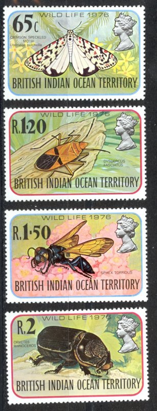 British Indian Ocean Territory Sc# 86-89 MNH 1976 Insects