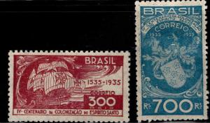 Brazil Scott 412-413 MH* stamp set