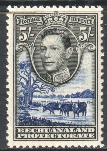 Bechuanaland Scott 135 - SG127, 1938 George VI 5/- MH*