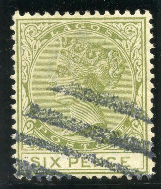 Lagos 1884 QV 6d olive-green very fine used. SG 25. Sc 26.