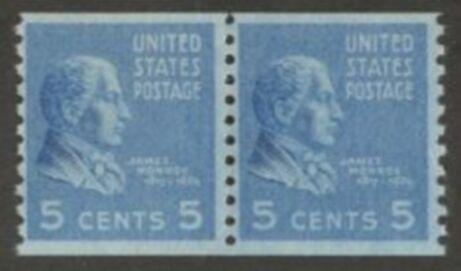 US Stamp #845 MNH - James  Monroe Coil Pair - 5 cent