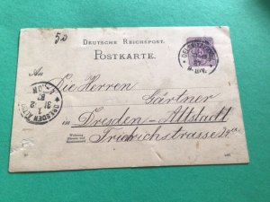 German Empire 1887 Dresden   postcard A18127