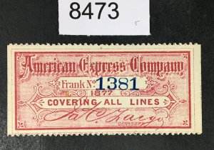 US STAMPS # 1b AMERICAN EXPRESS LABELS CV. $ LOT #8473