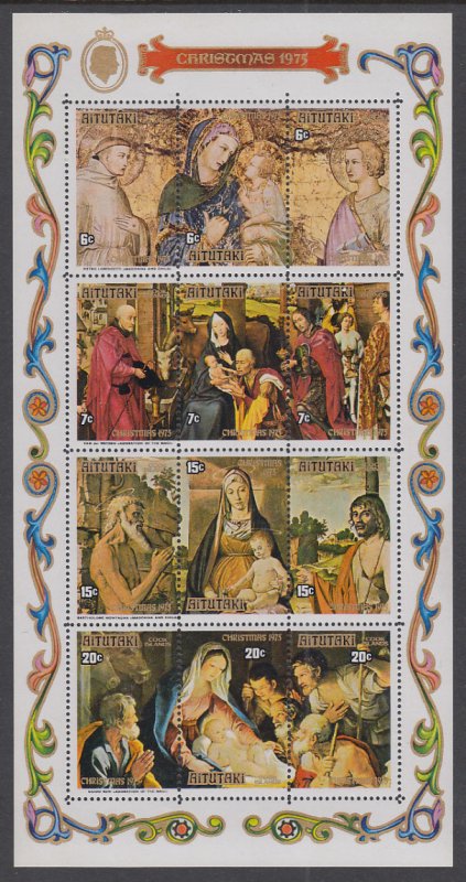 Aitutaki 120d Christmas Souvenir Sheet MNH VF