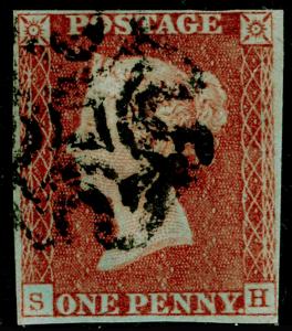 SG8, 1d red-brown, USED. Cat £60. BLACK MX. SH 