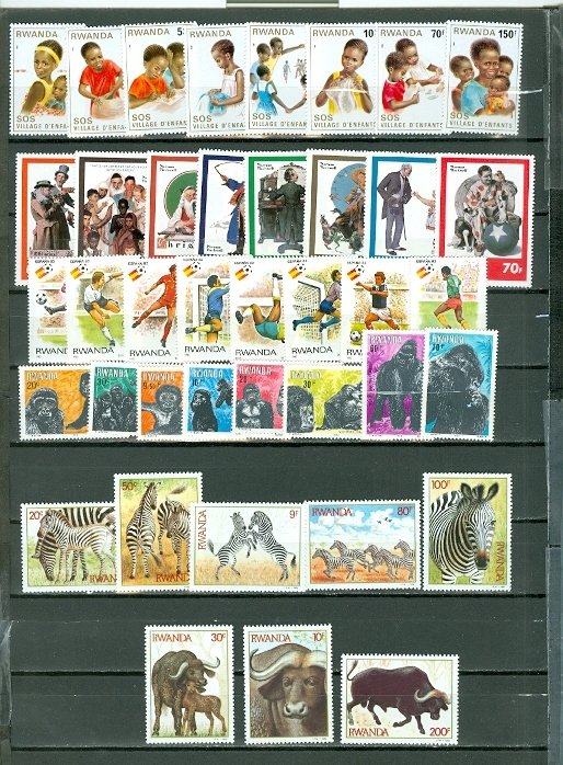 RWANDA VERY NICE LOT of (120) incl. 16 SETS MNH...#140.00