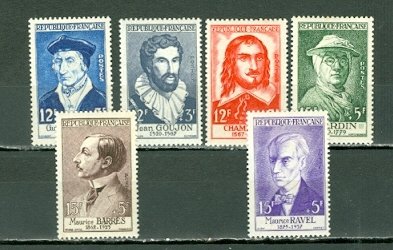 FRANCE 1956 PORTRAITS #B303-308 SET MNH...$35.75