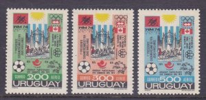 Uruguay C395-97 MNH OG 1974 Soccer Olympics & UPU Centenary Set of 3